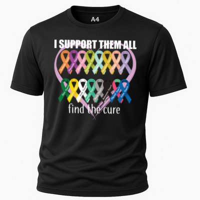 I Support Them All Find A Cure Cancer Awareness Performance Shirt