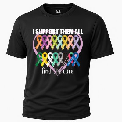 I Support Them All Find A Cure Cancer Awareness Cooling Performance Crew T-Shirt