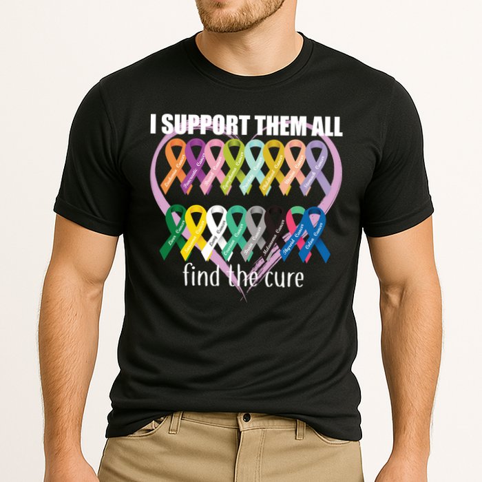 I Support Them All Find A Cure Cancer Awareness Cooling Performance Crew T-Shirt