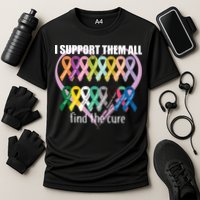 I Support Them All Find A Cure Cancer Awareness Cooling Performance Crew T-Shirt