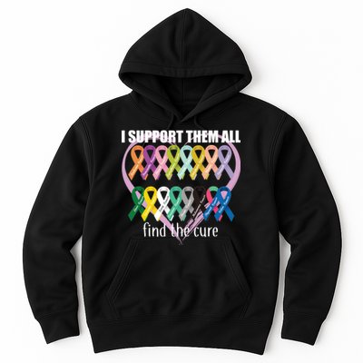 I Support Them All Find A Cure Cancer Awareness Hoodie