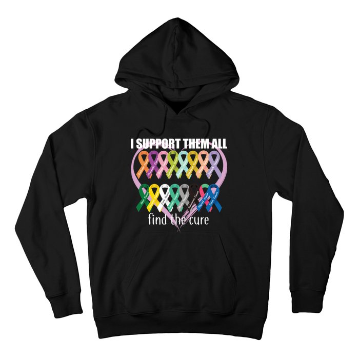 I Support Them All Find A Cure Cancer Awareness Hoodie