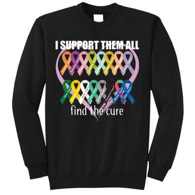 I Support Them All Find A Cure Cancer Awareness Sweatshirt