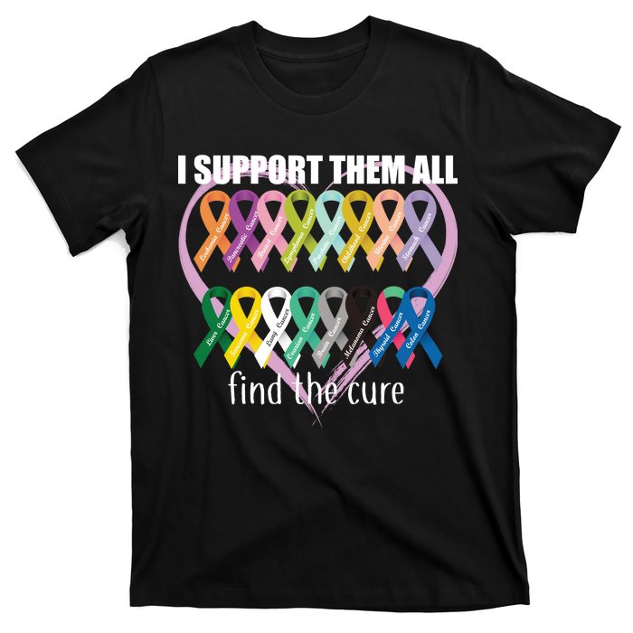 I Support Them All Find A Cure Cancer Awareness T-Shirt