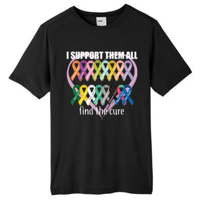 I Support Them All Find A Cure Cancer Awareness Tall Fusion ChromaSoft Performance T-Shirt