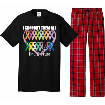 I Support Them All Find A Cure Cancer Awareness Pajama Set