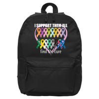 I Support Them All Find A Cure Cancer Awareness 16 in Basic Backpack