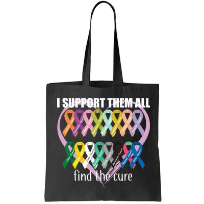 I Support Them All Find A Cure Cancer Awareness Bag