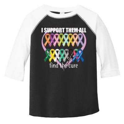 I Support Them All Find A Cure Cancer Awareness Toddler Fine Jersey T-Shirt