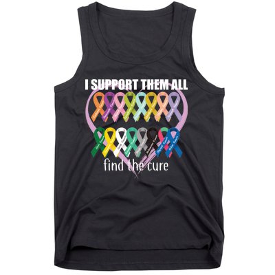 I Support Them All Find A Cure Cancer Awareness Tank Top