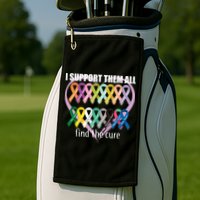 I Support Them All Find A Cure Cancer Awareness Golf Towel