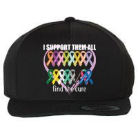 I Support Them All Find A Cure Cancer Awareness Wool Snapback Cap