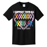 I Support Them All Find A Cure Cancer Awareness Kids T-Shirt