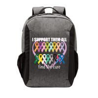I Support Them All Find A Cure Cancer Awareness Vector Backpack