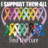 I Support Them All Find A Cure Cancer Awareness Vector Backpack