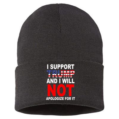 I Support Trump And Will Not Apologize For It Sustainable Knit Beanie