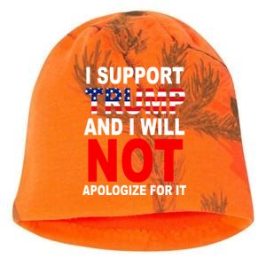 I Support Trump And Will Not Apologize For It Kati - Camo Knit Beanie