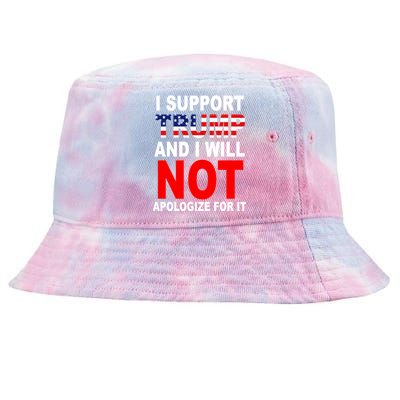 I Support Trump And Will Not Apologize For It Tie-Dyed Bucket Hat