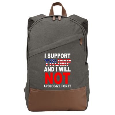 I Support Trump And Will Not Apologize For It Cotton Canvas Backpack