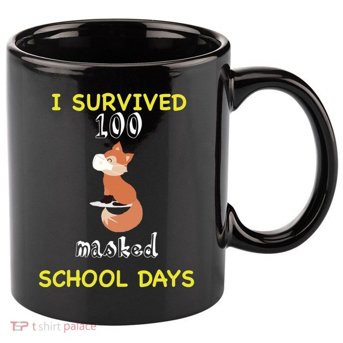 I Survived 100 Masked School Days 11oz C Handle Ceramic Mug