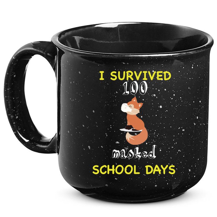 I Survived 100 Masked School Days 15oz Campfire Ceramic Mug