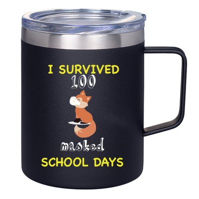 I Survived 100 Masked School Days 12oz Stainless Steel Coffee Mug