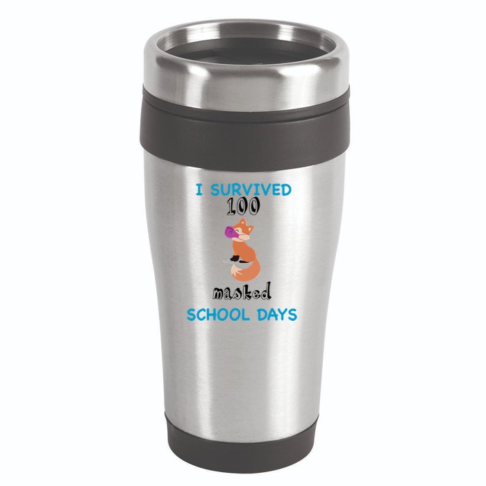 I Survived 100 Masked School Days 16oz Travel Tumbler