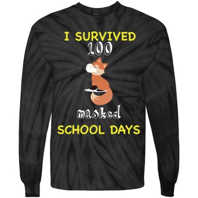 I Survived 100 Masked School Days Tie-Dye Long Sleeve Shirt