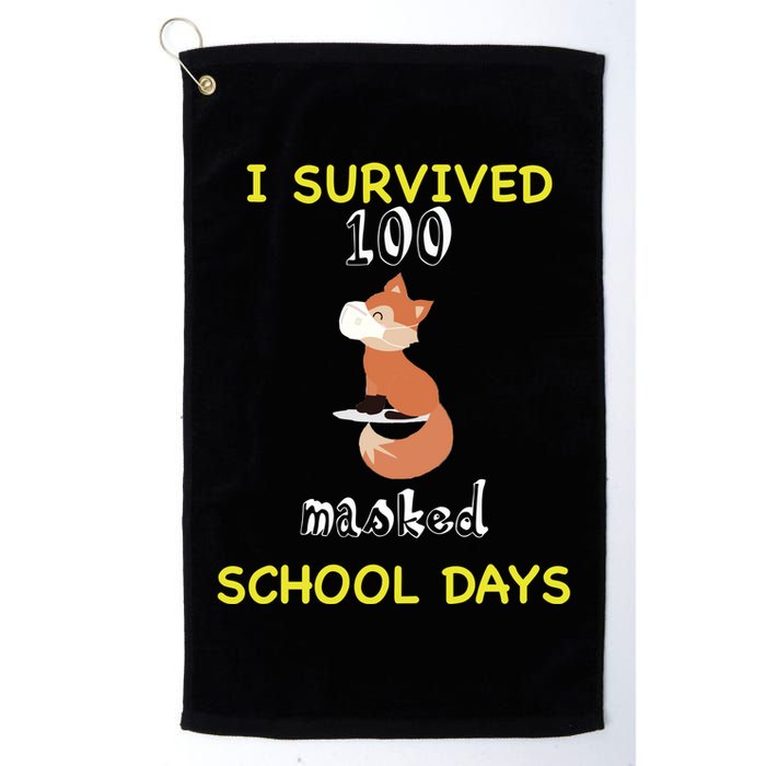 I Survived 100 Masked School Days  Golf Towel