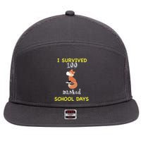 I Survived 100 Masked School Days 7 Panel Mesh Trucker Snapback Hat