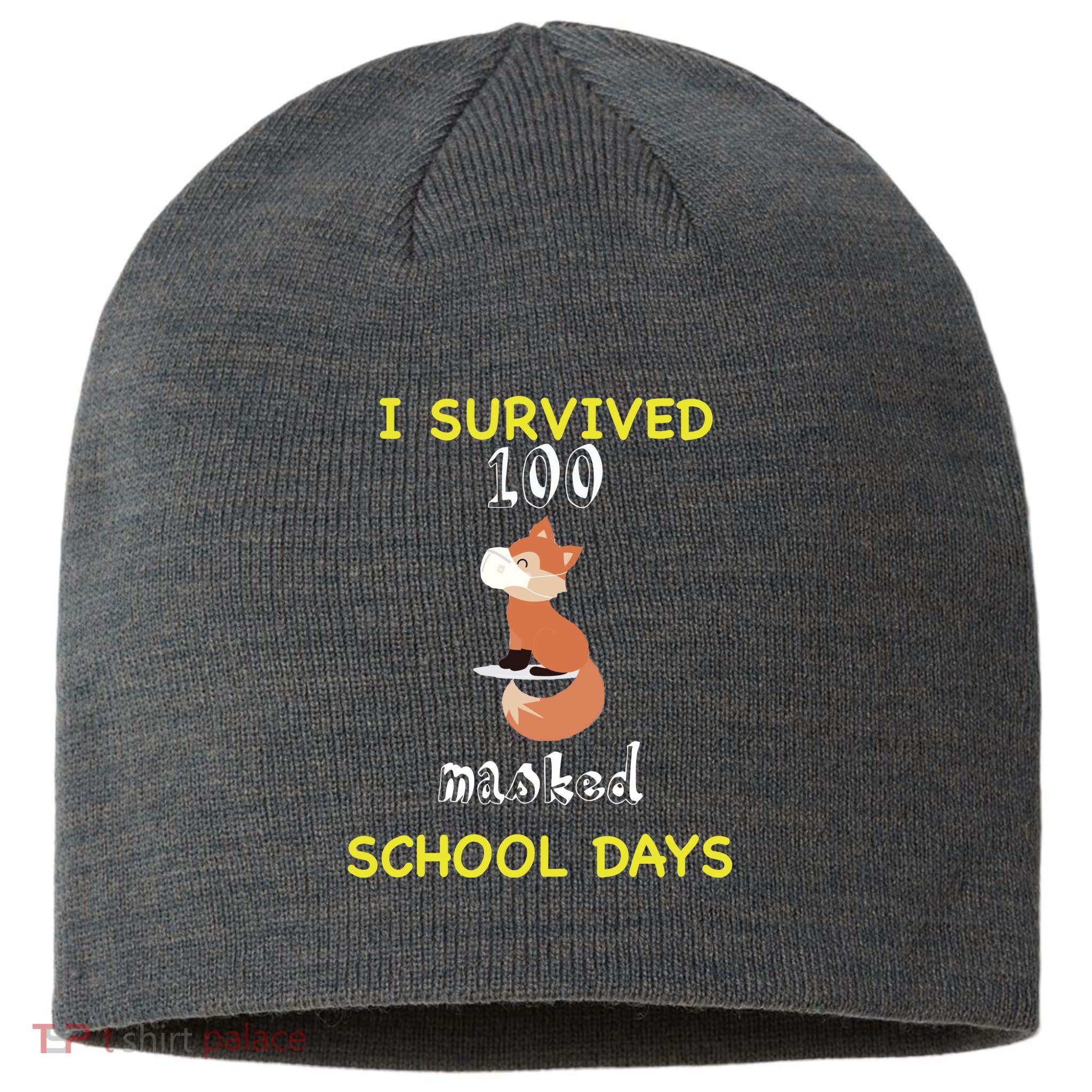 I Survived 100 Masked School Days Sustainable Beanie