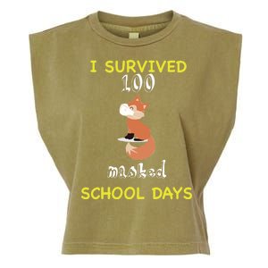 I Survived 100 Masked School Days  Garment-Dyed Women's Muscle Tee