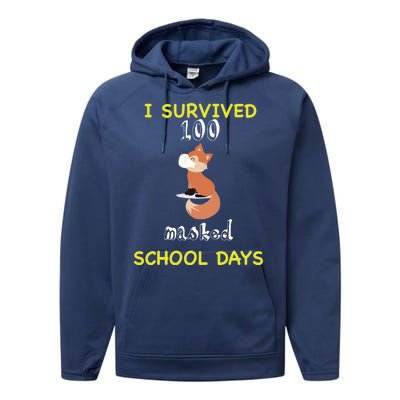 I Survived 100 Masked School Days Performance Fleece Hoodie