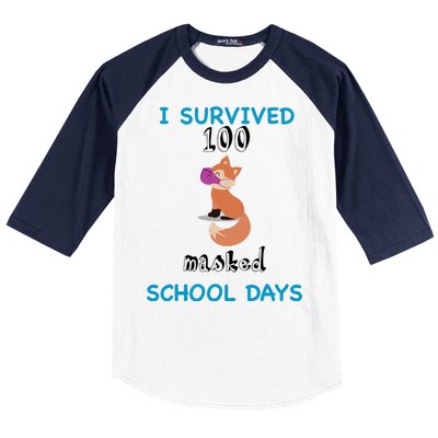 I Survived 100 Masked School Days Baseball Sleeve Shirt