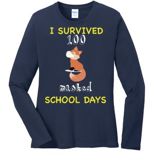 I Survived 100 Masked School Days  Ladies Long Sleeve Shirt