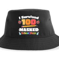 I Survived 100 Masked School Days Pandemic Learning Sustainable Bucket Hat