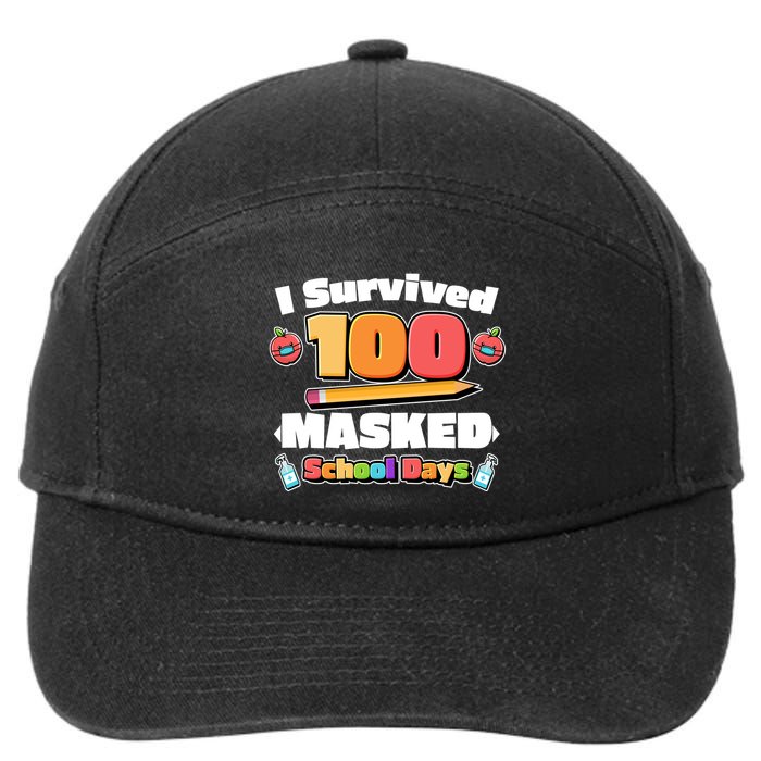 I Survived 100 Masked School Days Pandemic Learning 7-Panel Snapback Hat