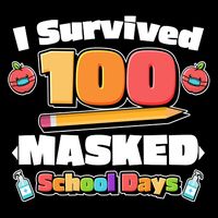 I Survived 100 Masked School Days Pandemic Learning 7-Panel Snapback Hat