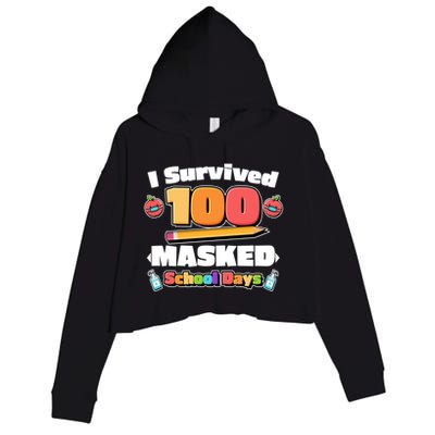 I Survived 100 Masked School Days Pandemic Learning Crop Fleece Hoodie