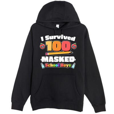 I Survived 100 Masked School Days Pandemic Learning Premium Pullover Hoodie