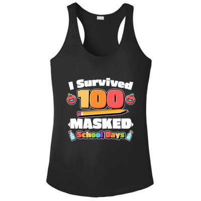 I Survived 100 Masked School Days Pandemic Learning Ladies PosiCharge Competitor Racerback Tank