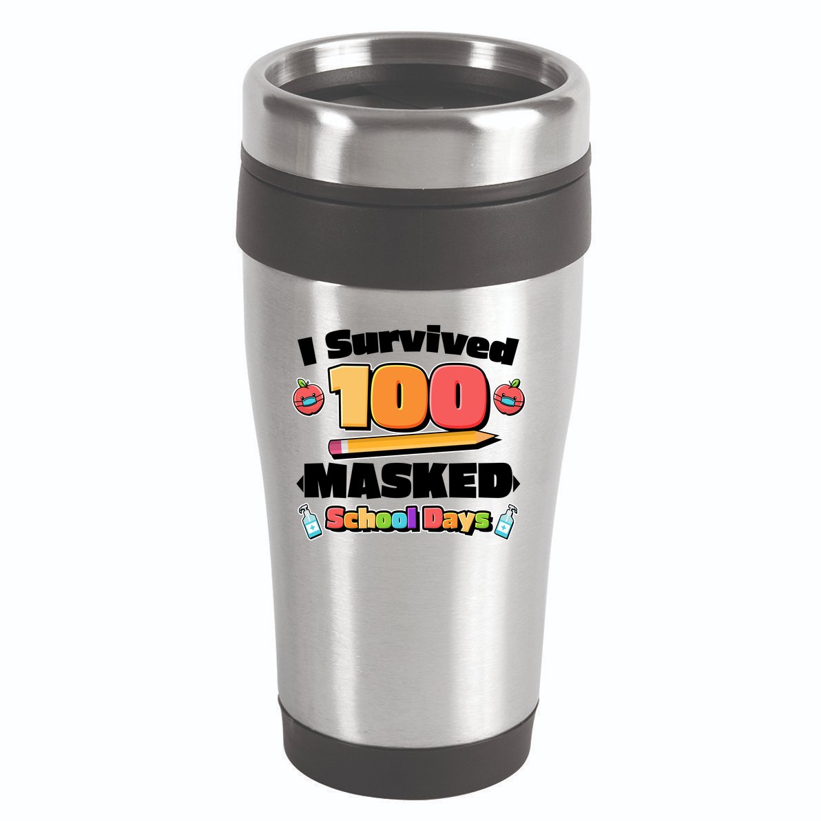 I Survived 100 Masked School Days Pandemic Learning 16oz Travel Tumbler