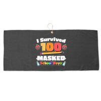 I Survived 100 Masked School Days Pandemic Learning Large Microfiber Waffle Golf Towel