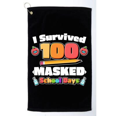 I Survived 100 Masked School Days Pandemic Learning Golf Towel