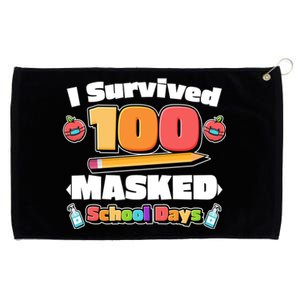 I Survived 100 Masked School Days Pandemic Learning Grommeted Golf Towel