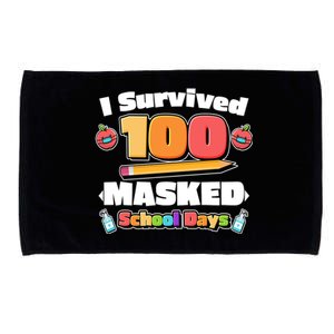 I Survived 100 Masked School Days Pandemic Learning Microfiber Hand Towel