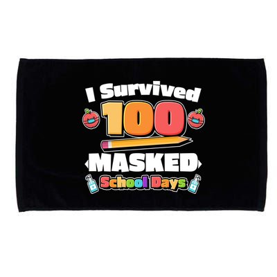 I Survived 100 Masked School Days Pandemic Learning Microfiber Hand Towel