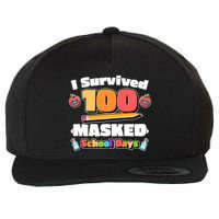 I Survived 100 Masked School Days Pandemic Learning Wool Snapback Cap