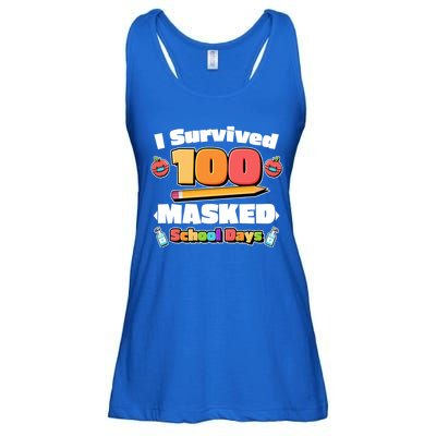 I Survived 100 Masked School Days Pandemic Learning Ladies Essential Flowy Tank