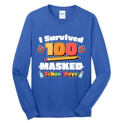 I Survived 100 Masked School Days Pandemic Learning Tall Long Sleeve T-Shirt